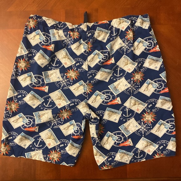 Chaps Men’s Cotton Shorts Navy Compass Stamps - Picture 2 of 7